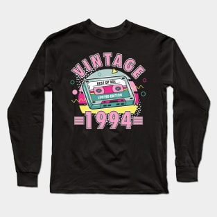 30th Birthday Vintage 1994 90s Retro Style Ladies Long Sleeve T-Shirt